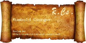 Rumbold Csongor névjegykártya